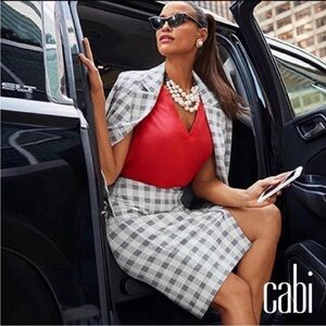 Cabi Plaid Valentina Asymmetrical Blazer Jacket Size 10